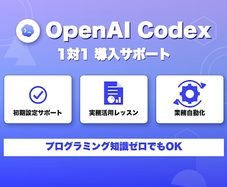OpenAI Codexの導入方法や使い方教えます 初期設定から実務活用まで1対1で直接サポート イメージ1