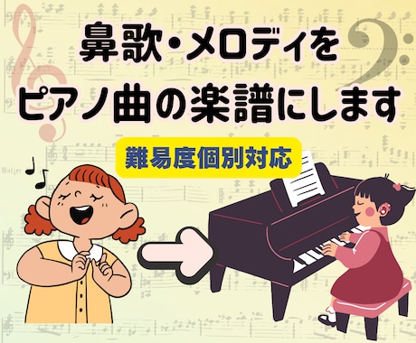 鼻歌の耳コピから「1曲のピアノ曲」に仕上げます 音大卒ママがあなたのメロディをそのまま弾ける形に整えます！ イメージ1