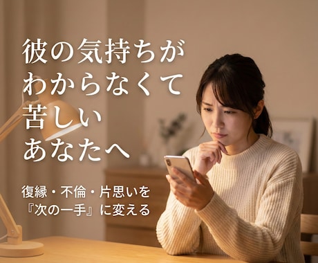 復縁・不倫・片思いを次の一手に変えます 彼の気持ちが分からず苦しいあなたへ イメージ1