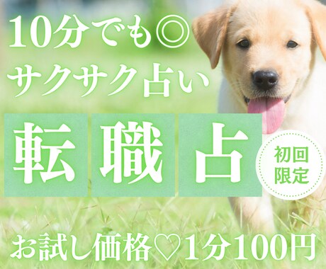 お試し♡サクッと10分、あなたの“転職”を占います 【7月末まで♡初回限定】1分200円→100円｜新しい一歩を イメージ1