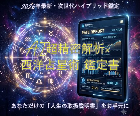 AI精密ホロスコープ解析◆人生取扱説明書作成します 【限定モニター】最先端AIデータ解析と人間監修の次世代型占い イメージ1