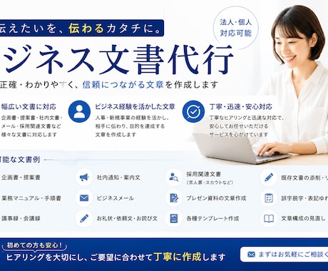 ビジネス文章代行します ビジネス全般の業務及びそれらにかかわる業務 イメージ1