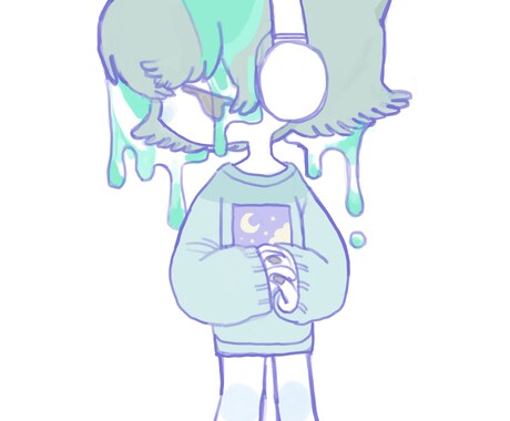 ゆるっとした顔のアイコンを描きます ゆるーい顔の子 描きます 雰囲気おしゃれ イメージ1