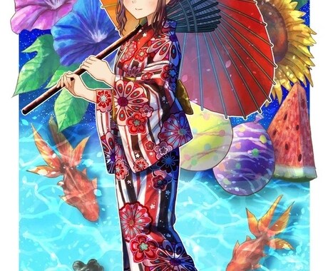 背景付き美少女イラスト描けます オリジナルの美少女イラストをデジタルで描きます イメージ2