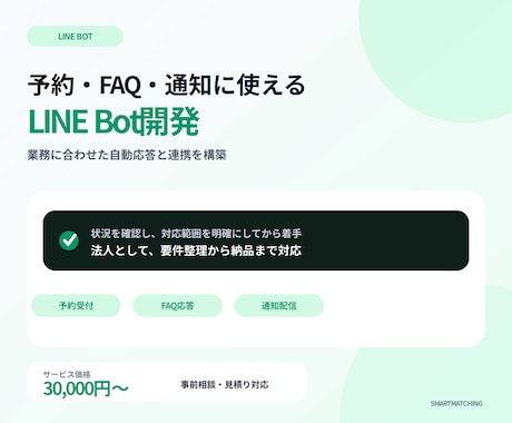 LINE Bot・チャットボット開発します 予約受付・自動応答・通知配信など業務に合わせたBot構築 イメージ1