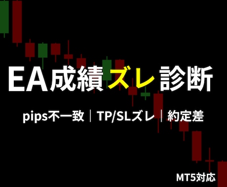 MT5 EAの成績ズレを診断します 勝率・pipsのズレ原因を特定します イメージ1