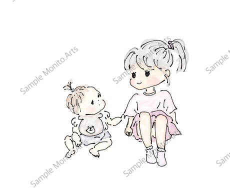写真からシンプルでゆるかわいいイラスト作成します 商用OK！SNSアイコン・記念・挿絵などに イメージ2