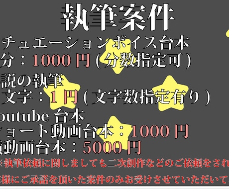 執筆案件幅広くお受けいたします 貴方だけの世界を表現しませんか？ イメージ1