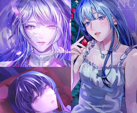 活動者向け、中性的なイラスト描きます きらめき感ある一枚を丁寧に描きます イメージ2