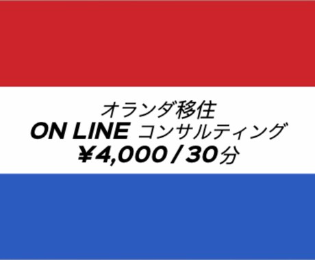 オランダ移住に関するお悩み相談受け付けております オランダ移住ONLINEコンサルティング 30分 イメージ1