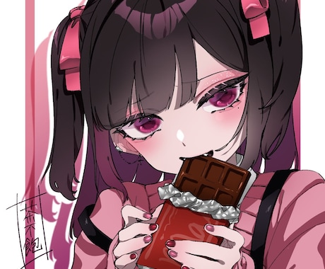かわいい絵柄で1枚絵を描きます アニメ塗りのような厚塗りのような…そんな絵をいかがですか？ イメージ2