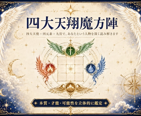 四大天翔魔方陣で本質と才能を読み解きます 四大天使と九宮から、あなたの本質と可能性を読み解きます イメージ1