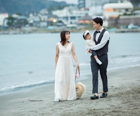 逗子葉山鎌倉フォトウエディング撮影します 衣装1点＋ヘアメイク付き＋海ロケーション　プレミアムプラン イメージ2