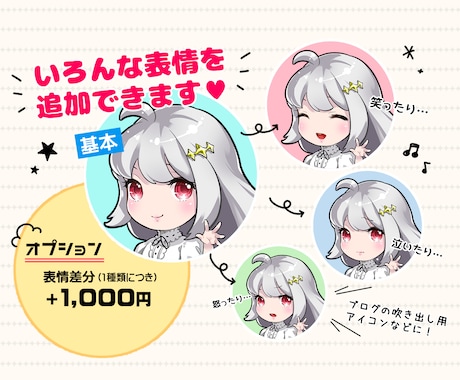 SNS用かわいい＆かっこいいアイコンを制作します 表情差分あり！SNS・ブログ・YouTubeなどに最適です イメージ2