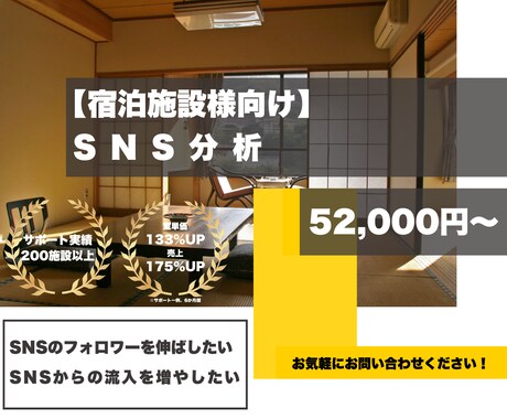 旅館ホテル様向け【SNS分析】代行します SNSでのフォロワーの伸び悩みを解決します！ イメージ1