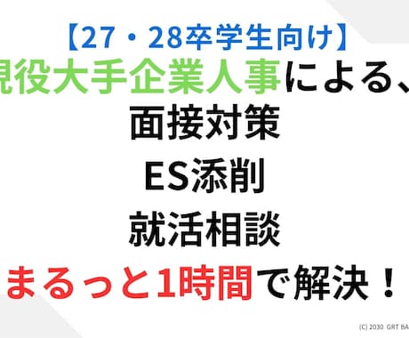 現役大手人事が就活のお悩みをまるっと解決します 1000人以上の面接面談実績。辛口・本音でアドバイスします！ イメージ1