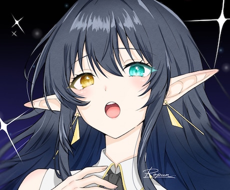 お試し価格(7月末まで)で可愛いイラスト描きます SNSやvtuberの活動に合う上半身のイラストをご提供 イメージ1
