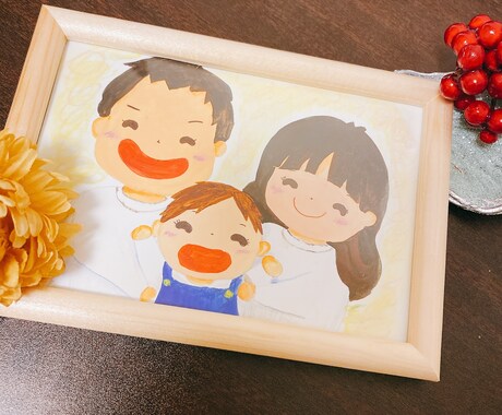 素敵な笑顔の写真を葉書サイズのイラストにします 希望があれば大きさ、素材ご要望にお応えします イメージ1