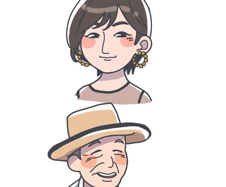 SNSのアイコン等に、似顔絵描きます デフォルメの小さくて可愛い、淡い感じで描きます！似顔絵にぜひ イメージ2