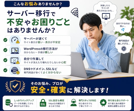 WordPressのサーバー移行を安全に代行します バックアップ・移行・SSL確認までまとめて対応します イメージ2