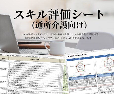 スキル評価シート(通所介護)のテンプレを販売します 厚生労働省が公開している職業能力評価基準を取り入れています イメージ1