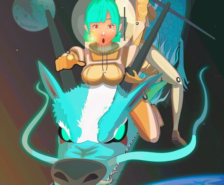 あなただけのベクターアート作品を作ります 【一枚絵のアニメ風ベクターアート作品】 イメージ1