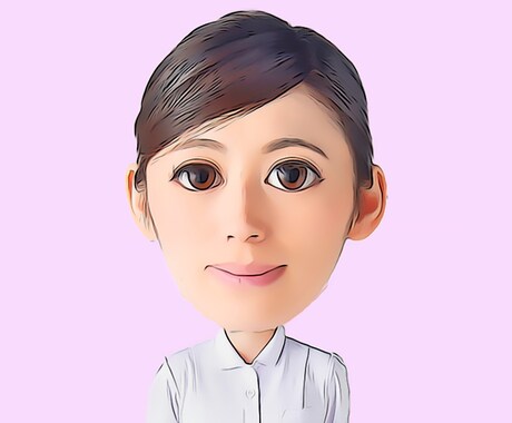 写真から似顔絵屋さん風にSNS用アイコン作成します 目や口などのパーツをかわいく強調 イメージ1