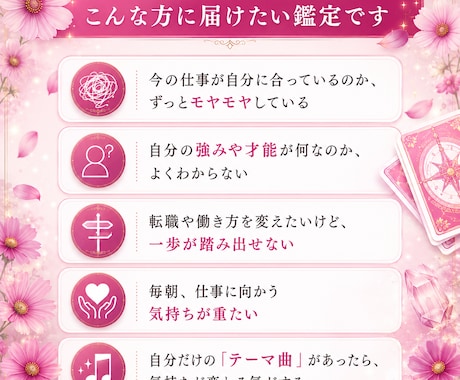 あなたの適職を導き、出勤テーマ曲をお届けします あなたの才能を目覚めさせる、専用出勤テーマ曲付き適職鑑定 イメージ2