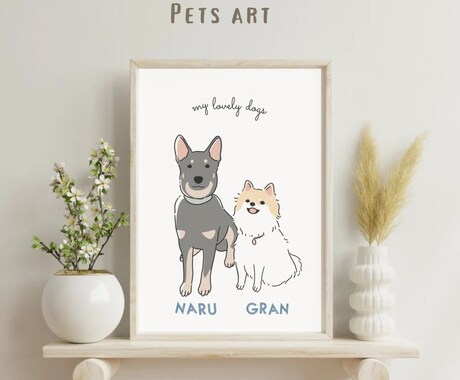 ペットの似顔絵イラストお描きします シンプルでかわいい愛犬愛猫のイラストデータ イメージ1