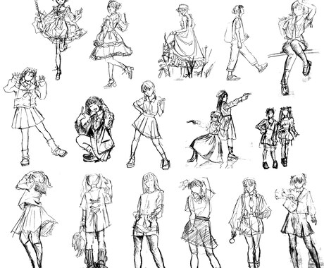 人物クロッキー描きます 女性が特に得意です！あなたの「らしさ」を表現します イメージ2