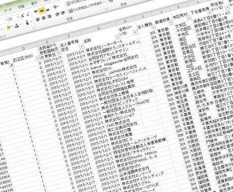 各種リスト作り屋さん、なんでもリストにします マーケに携わる方向け、各種リスト作成Excel提出 イメージ1