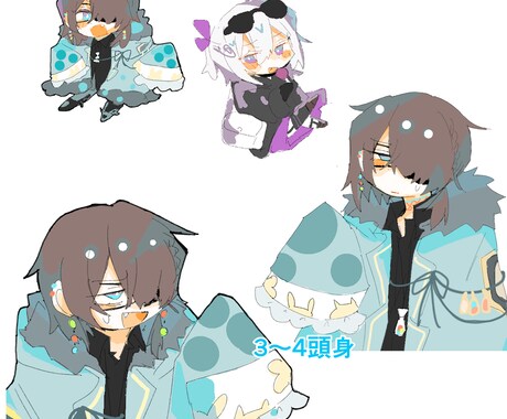 最短2日/デフォルメ（SD）イラストお描きします イメージに合わせて制作致します！ イメージ2