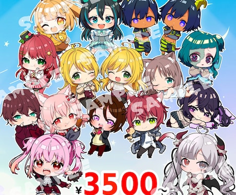もちっとミニキャラかわいく描きます VTuber、サムネ、動画、グッズなど幅広くご利用可能！ イメージ2