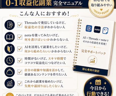 AIでThreads x note副業を解説します SNS初心者が0-1まで進める実践PDF イメージ2
