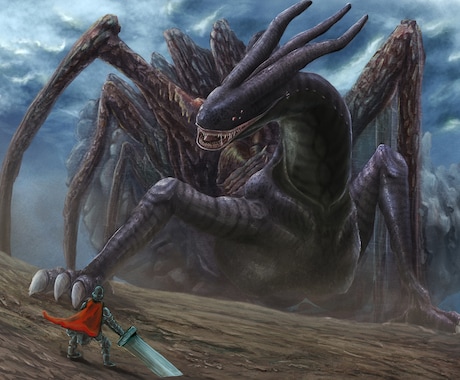 モンスターデザインと一枚絵を作成します 厚塗りテイストでモンスターデザインと一枚絵を製作 イメージ2
