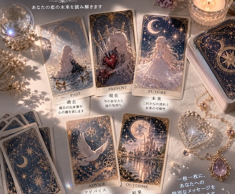 彼の気持ち・恋愛のお悩みをタロット風に読み解きます 不安な恋愛、復縁、同棲、片思い、男性心理を一緒に整理します イメージ2