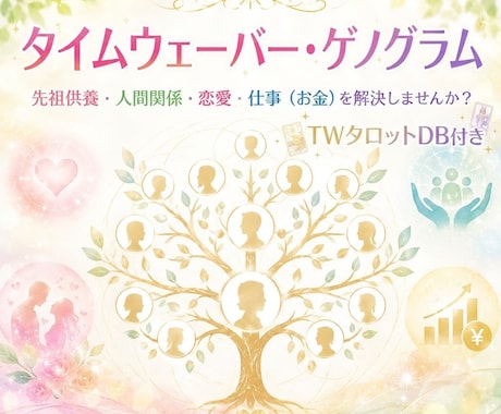 タイムウェーバー先祖供養。人間関係・恋愛を整えます 解説とオーラ調整&タロットDBも。ゲノグラムで人生を快適に イメージ1