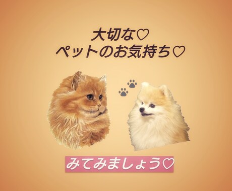 大切なペットのお気持ちみます 大切なペットからあなたへのメッセージをお届け致します イメージ1