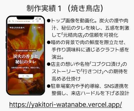 予約に繋げる飲食店ホームページ(LP)を制作します Google MapやSNSを連動し、集客〜予約までを設計 イメージ2