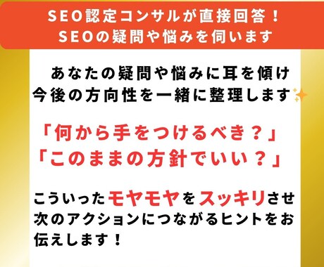SEOのスポット相談(ビデオチャット)を承ります SEO認定コンサルが直接回答！SEOの疑問や悩みを伺います イメージ2