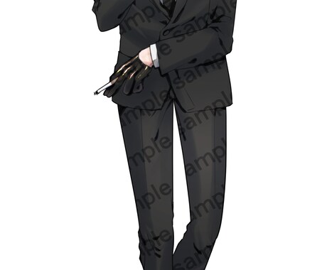 表情/眼鏡差分計１０枚！黒スーツ男子販売します おひとり様へ売り切り！TRPG等個人使用でお使いください！ イメージ2