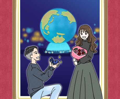 ポップで可愛いウェディングイラストを作成します お二人の幸せな雰囲気が溢れるイラストをお作りします！ イメージ2