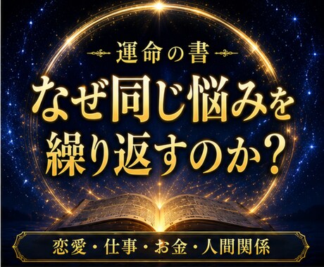 運命の書｜なぜ同じ悩みを繰り返すのか読み解きます 恋愛・仕事・お金・人間関係｜原因から本来の流れへの道筋まで イメージ1