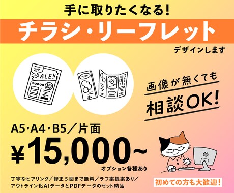 伝えたい！を助けるチラシ、デザインします 届けたいイメージをしっかりとヒアリングし落とし込みます イメージ1