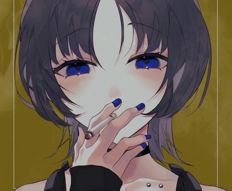 最短1日納品可○アイコンなどのイラスト制作承ります 病みかわいい・綺麗系が得意です♪ イメージ1