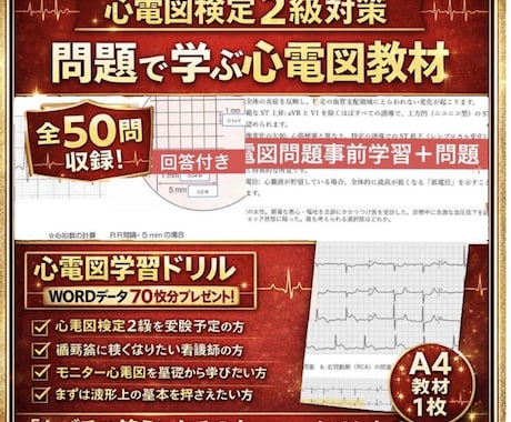 心電図検定2級資格取得サポートをします 心電図検定1級取得者が資格取得サポートをします！ イメージ1