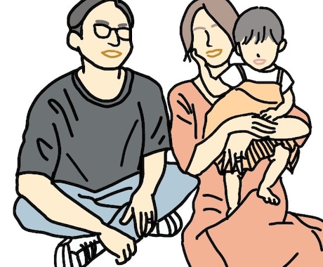 シンプルでおしゃれな線画イラスト描きます SNSのアイコンや結婚式のウェルカムボードなどにおすすめです イメージ2