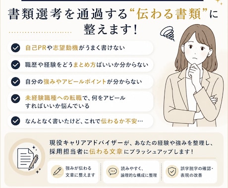 履歴書・職務経歴書を添削します 現役キャリアアドバイザーが強みの伝わる書類に整えます イメージ2