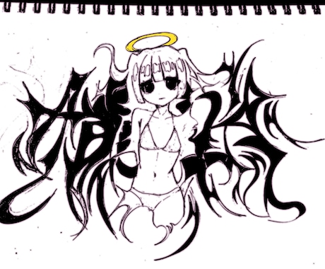 グラフィックアートとキャラクターを描きます グラフィティ×キャラクターでいつもと違った雰囲気に イメージ1