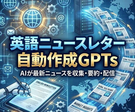 英語ニュースレター自動作成GPTsをご提供します 3分で世界へ発信！自然な英語で読者獲得 イメージ1